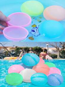Random Color Silicone Water Balloons, Reusable Water Balloons For Beach, Pool, Outdoor Activities, Quick Fill Water Balloons, Latex-Free Pool & Beach Water Toys, Summer Fun Leak-Proof Water Balloons