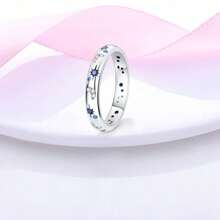Exquisite Couples Same Style Ring, Diamond And Starry Sky Bright Ring Sterling Silver Index Ring Suitable For Weekday Clothing 7~10 US