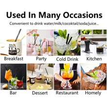 500/400/300/200/100pcs 5-Inch Tall Plastic Coffee Stirrers & Straws, Fashionable Black Design, Suitable For Hot/Cold Beverages, Cocktails, Coffee Stations & Break Rooms Back To School
