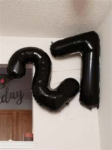 40 pulgadas Globos de aluminio jumbo negros con números del 0 al 9, decoraciones de fiesta reutilizables con 1 accesorio de globo gratis, adecuado para cumpleaños, aniversarios, ocasiones especiales, decoración de fiesta, decoración de habitación, accesorio de fotografía