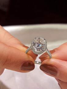 1 Stück Mode Glitzer 1 Karat birnenförmiger Verlobungsring aus Zirkonia, Hochzeitsband für Frauen und Mädchen, 925er Sterling Silber Versprechen Ring, Ewigkeitsring, hochwertiger Schmuck Geschenk für Damen