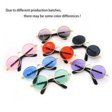 1 Stück süße retro runde Spiegelsonnenbrille, geeignet als Foto Requisite für kleine Hunde/Katzen, Haustierkatzen/Hunde Sonnenbrille, Teddy personalisierter lustiger Kopfschmuck Haustierzubehör