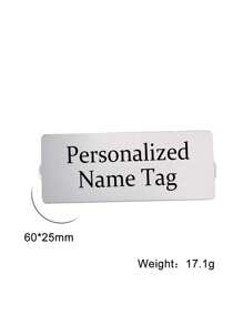 1 Edelstahl Quadratische Namens-Lasergravur Anstecknadel Geschäftsstil einfaches Anzug-Accessoire personalisiertes Urlaubsandenken Geschenk für Vater und Ehemann