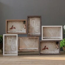 1 套多孔径相框 4x6 英寸，6 个拼贴复古相框，用于壁挂，4 个网格组合 6x4 英寸 10x15 厘米相框适用于婚礼、家庭、宠物照片、婴儿相册壁挂和桌面展示家居装饰 - 彩色 - 查看 15