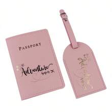 Personalized Passport Cover, Custom Leather Passport Holder With Luggage Tag Set, Travel Gift Passport Wallet, Birthday Christmas Gift