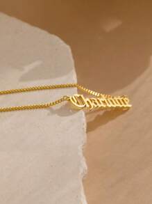1 peça colar personalizado com nome lateral, aço inoxidável, gargantilha feminina, pingente, corrente cubana, joia de aniversário, presente