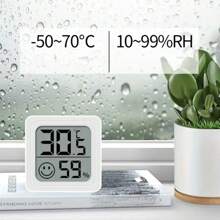 ميزان رقمي متكامل للحرارة والرطوبة مع شاشة LCD, إطلاع سهل, يعمل ببطارية لقياس درجة الحرارة والرطوبة داخليا وخارجيا، مناسب للمنزل وغرفة المراهقين والسيارة