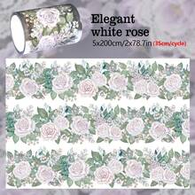 Băng keo PET họa tiết hoa hồng tinh tế dài 2 mét, chất liệu thủ công sáng tạo hoạt hình dùng cho sổ lưu niệm, sổ tay, v.v. - Hoa hồng mỏng manh - Xem 4