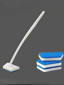 One Detachable Long-Handled Brush And Three Sponge Multi-Purpose Bathroom Wall Brushes, Household And Kitchenware, Household Cleaning Products, Detachable Cleaning Brush, Essential Cleaning Brush For Summer, Replaceable Brush Head - Multicolor - View 10
