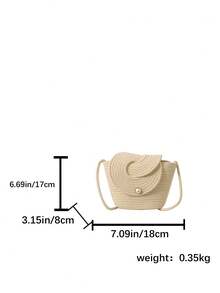 2025新款法式极简编织女士手提包，夏季沙滩度假手提包，大容量蔬菜篮 - 米色 - 查看 3