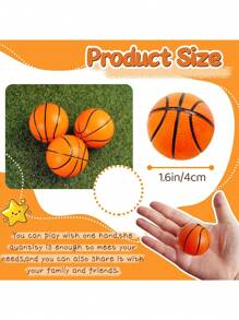 5/10/15/20 pièces Balles anti-stress thème sportif BTEC - designs de basket-ball en couleurs vibrantes - jouets portatifs durables en PU pour la relaxation (aléatoire)
