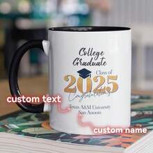1 Piece Of 2025 Graduation Season Customized Name Ceramic Mug, Coffee Cup, Celebrate Your Graduation, Milk Breakfast Cup, Handle Water Cup, Flat Bottom Cup Suitable For Home Use, Multiple Colors Available, 11oz/15oz,Multi-Functional, Ornamental,Reusable,Exquisite,Stylish,High-Quality,Colorful,Modern,Custom,Personalized,Unique,Ideal Gifts For Him,Ideal Gifts For Her,Boyfriend,Dad,Girlfriend,Mom,Family,Friends,Tea Room,Home,Garden,Office,For Anniversaries,For Valentine's Day,For Mother's Day,For Birthdays,For Father's Day,For Graduation,For Weddings,For Housewarming,Home Decor - Freedom Of Choice - View 17