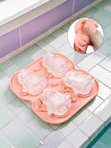 4 Stück/Set rosa Pinguin geformte Eiswürfelform, Eiswürfelform mit großer Kapazität, Silikon Eiswürfelbereiter, Kühlschrank Eisbox, mini Pinguin Design, einfaches Herauslösen, praktische Eisherstellung, versiegelte Verpackung, Küchenutensilien