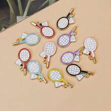 10 pièces Pendentifs de style sport à la mode assortis (football, basket-ball, rugby, badminton) pour réaliser soi-même des boucles d'oreilles, colliers et autres accessoires de bijouterie