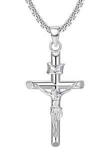 Milacolato 925 Sterling Silver Cross Necklace For Men Women Silver Crucifix Chain With Christian Cross Pendant - Classic Religious Jewelry For Everyday Wear - Silver - View 19