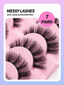 7 Pairs Of Luxurious Fluffy False Eyelashes - Thick, Wispy, 3D Volume, Reusable, Soft, Lightweight, Faux Mink Strip Lashes For Dramatic Eye Makeup Look Strip Lashes,Lashes,Eyelashes,Fake Lashes - Spiky Manga Lashes - View 2
