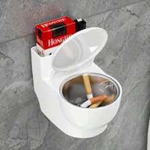 1pc Fashion Metal & Plastic Rectangular Wall Mounted Toilet Shaped Holder, Suitable For Home, Living Room, Bedroom, High-End, Electrical-Free