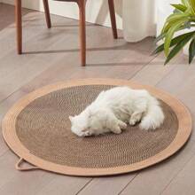 1pc Anti-Shedding Cotton Rope Woven Cat Scratch Mat, For Cat Scratching And Lounging