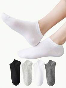 1/3/5/10双女士黑白流苏短袜条纹袜白色袜子可爱女孩袜子黑色袜子适合度假、运动、休闲、商务、户外旅游等各种日常穿着