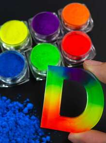 6 pièces/set Poudre de paillettes fluorescente irisée scintillante pour remplissage de résine, moulages de résine époxy, fournitures pour la fabrication de bijoux, matériel d'artisanat vibrant, effet chatoyant, fournitures d'artisanat d'été