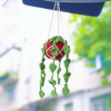 1 pieza de adorno colgante para el espejo retrovisor, hecho a mano en estilo bohemio, accesorio ideal para mujeres, niñas, amantes de suculentas/cactus, decoración interior verde para el coche, también apto como accesorio colgante para camiones, decoraciones y regalos de boda, decoración del hogar