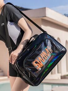 1 件全息防水干湿分离斜跨单肩包，短途旅行/海滩/健身房用手提包 - 彩色 - 查看 10