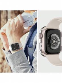 6-teiliges/Set Herren Damen Lässig PC Uhrengehäuse Anti-Drop-Schutzhülle, für Apple Watch 38/40/41/42/44/45/46/49 mm, für Apple Watch Series Ultra/SE/10/9/8/7/6/5/4/3/2/1, intelligentes Uhrengehäuse-Zubehör, Cut Out