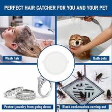 Disposable Hair Catcher Shower Drain Mesh Stickers, Hair Catchers Shower, 25 Pack, 3.5 Inch - Round - 3.5吋 - 25個裝 - 查看 6