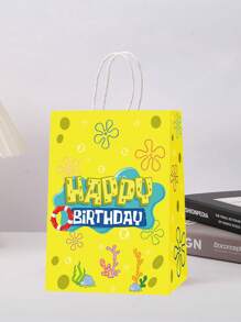 SPONGEBOB Neue SpongeBob Schwammkopf Geschenktüten, süße Geburtstagsparty Dekorationsprodukte mit SpongeBob-Themen, animierte Süßigkeitentüten, handliche Taschen, funktionale Taschen, Geschenk-Handtaschen
