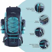 Internal Frame Rucksack For Travel And Trekking Front Opening Laptop Sleeve Water Repellent Rain Cover - Blue - View 2