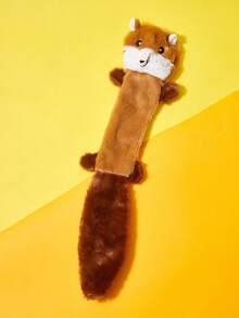 PETSIN 1 件宠物毛绒吱吱玩具，浣熊和松鼠形状咀嚼玩具，耐用的狗/猫出牙和咬玩具，适合自玩和训练