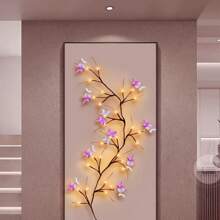 1pack 1.3m/51.18inch 30 LED Charming Willow Vine Branch Lights With Blue And Purple Butterfly USB Powered For Home Table Wall Holiday Indoor Party Wedding Patio Living Room Decoration