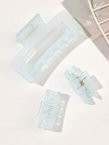 3 Stücke Set Kartenetui, frühlings-/sommerlicher, boho-süßer matter hellblauer quadratischer Haarclip, einfaches Strand-Haaraccessoire