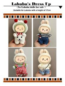 1件娃娃17cm工装裤系列服装套装（只卖衣服），可拆卸，一代二代鲁布衣，适合坐姿派对装扮。可作为同学毕业的小礼物。