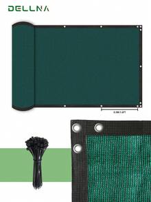 1pc Thick Dark Green Privacy Protection Mesh Screen, Dustproof Sound Absorbing Sunshade Cloth, Suitable For Wall/Garden/Patio/Pool Fencing, Balcony Sunshade, Outdoor Anti-Peeping Sound Insulation Curtain, Yard Fencing Material