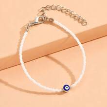 Personalized Evil Eye Bracelet, Creative Blue Eyes & Seed Bead String Bracelet, Popular Cross-Border E-Commerce Product