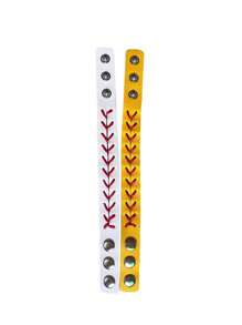 1 pieza Pulsera deportiva de softbol trenzado de PU para hombres y mujeres - Multicolor