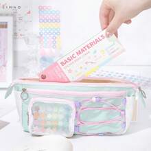 Xinmo Color Card Basic Sticker Book, New Handmade Ins Style All-Match Decoration Card Material Book, Cute Graffiti Decal Stickers, Waterproof Self-Adhesive, Suitable For DIY Decoration, Suitcases, Mobile Phones, Laptops, School Supplies, Back To School