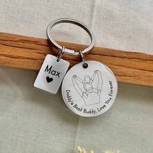 Personalized Daddy's Best Buddy Love You Forever Stainless Steel Keychain - Custom Father And Child Keychain - Father's Day Gift Goth - Multicolor - View 5