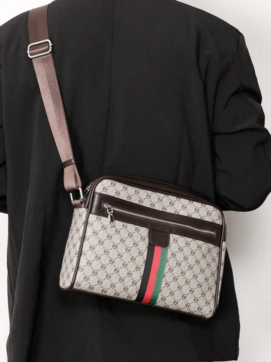 新款时尚男士单肩包，百搭多功能手机袋，休闲大容量斜挎包，复古街头风