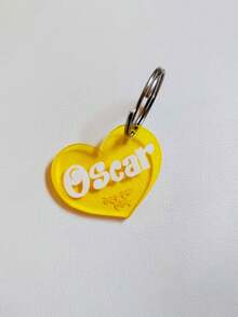 1pc Customized Heart Shaped Acrylic Pet ID Tag - Acrylic Dog Cat Tag (Customizable), Dog, Cat, Rabbit, Personalized Cat/Dog Tag, Fun Acrylic Pet ID Tag - Cute Dog Tag, Personalized Dog Name Tag, Christmas Dog Tag, Dog Tag, Cat ID Tag, Holiday Customized Dog Tag, Personalized Pet Accessories, Pet Gift, Vacay Vibes, Outdoor Living - Multicolor - View 3