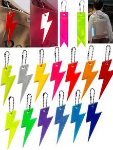 尖头闪电 PVC 反光吊坠钥匙扣 精致礼品 交通警示标志 背包挂饰