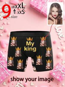 1 pieza Calzoncillos personalizados para hombre, ropa interior personalizada para hombres, calzoncillos tipo bóxer personalizados, calzoncillos tipo bóxer con diseños de caras divertidas personalizados, regalo de San Valentín, regalo de aniversario, regalo de cumpleaños, regalo de boda, regalo para el mejor amigo, regalo para el novio, regalo para el esposo, regalo para él