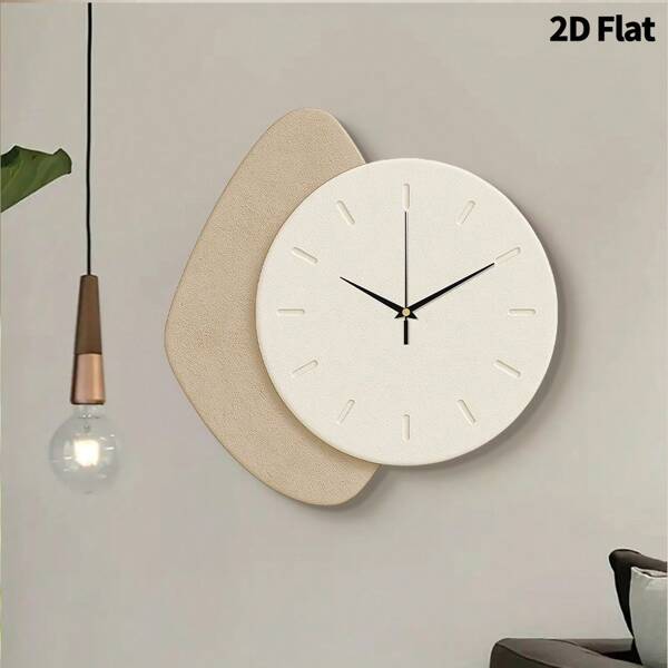 1 pièce d'horloge murale scandinave plate 2D, mouvement silencieux, design moderne sans cadre ultra-fin, style nordique, décoration pour le salon, la chambre, le café, le bureau - pièce d'art minimaliste contemporaine fonctionnant sur pile sans bruit