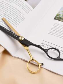 Tesoura de Cabeleireiro Profissional, Conjunto de Corte de Franja Preto e Dourado, Ferramentas, Tesoura de Corte de Cabelo, Corte de Cabelo