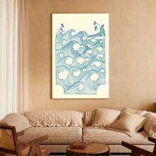 1 PAC Wall Arts ,Posters ,Coastal Decor ,Summer ,Canvas Wall Art - Retro Surfing Poster With Waves And Palm Trees, Modern Beach Theme Decoration, Suitable For Living Room, Bedroom Or Office, Indoor Use, Beach Theme Decoration