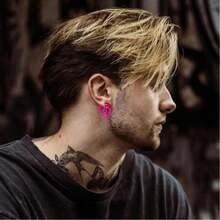 84Pcs Ear Stretching Kit 14G-00G Ear Gauge Stretching Kit Acrylic Septum Pincher Spiral Taper Heart Tunnels Ear Plugs Hypoallergenic Ear Gauges Expander Set For Women Men-Rose Red - Hồng - Xem 5