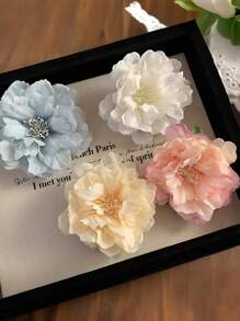 1 a 4 piezas Horquillas para el pelo con flores realistas, horquillas con camelias y flores de cerezo, piezas para el cabello con estilo bohemio, elegante tocado con horquilla para el cabello lateral para playa y días festivos