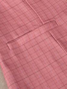 HOMEYEE 长袖复古优雅休闲商务专业办公室女士西装外套，秋冬 - 粉色 - 查看 6