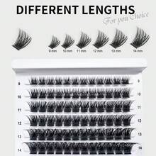 Racimos de pestañas naturales estilo wispy de 9-14MM, extensiones de pestañas individuales en racimos con rizo D, 72 piezas de extensiones de pestañas postizas DIY suaves (Estilo B), racimos de pestañas, pestañas individuales, pestañas postizas